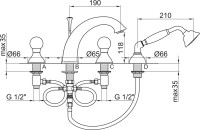 Смеситель на борт ванны Webert Karenina KA730101015 хром Смеситель на борт ванны Webert Karenina KA730101015 хром