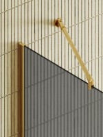 Душевая перегородка Maybahglass MGD-718-3ш 119 см, профиль золото, стекло графит матовое