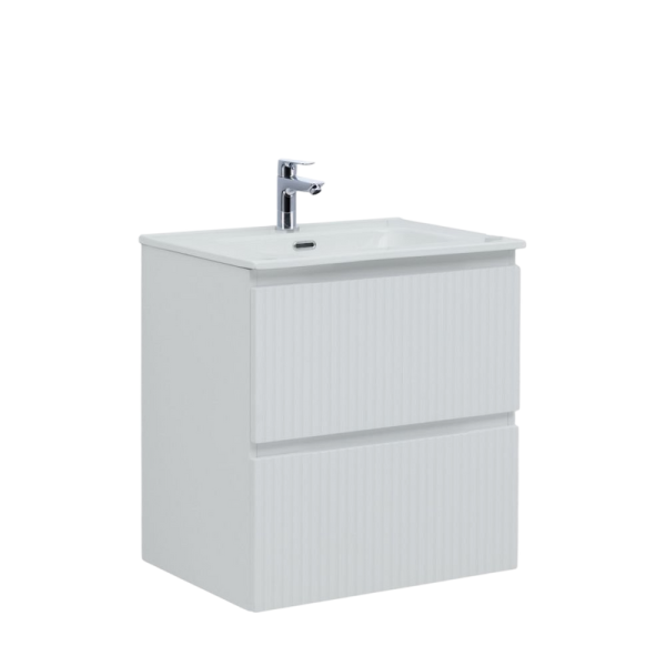 Тумба с раковиной Aquanet Джейн (Flat) 60 подвесная, белая матовая