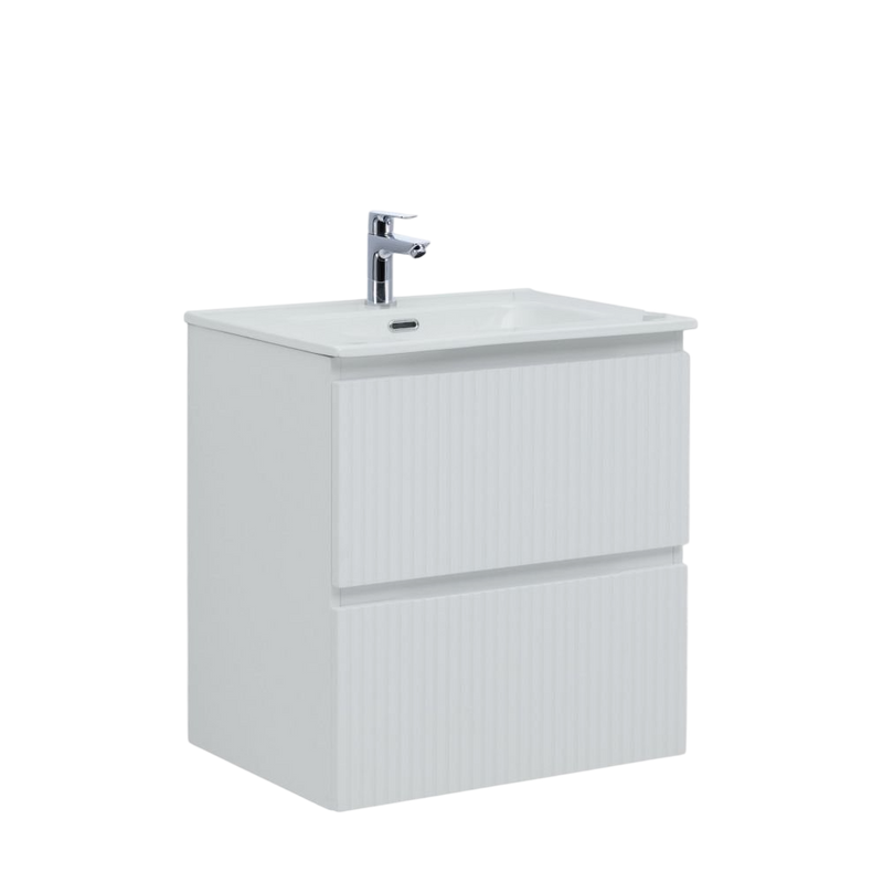 Тумба с раковиной Aquanet Джейн (Flat) 60 подвесная, белая матовая