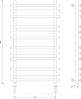 Полотенцесушитель водяной Secado Понтида Плюс 100x60 см, матовый черный, лесенка