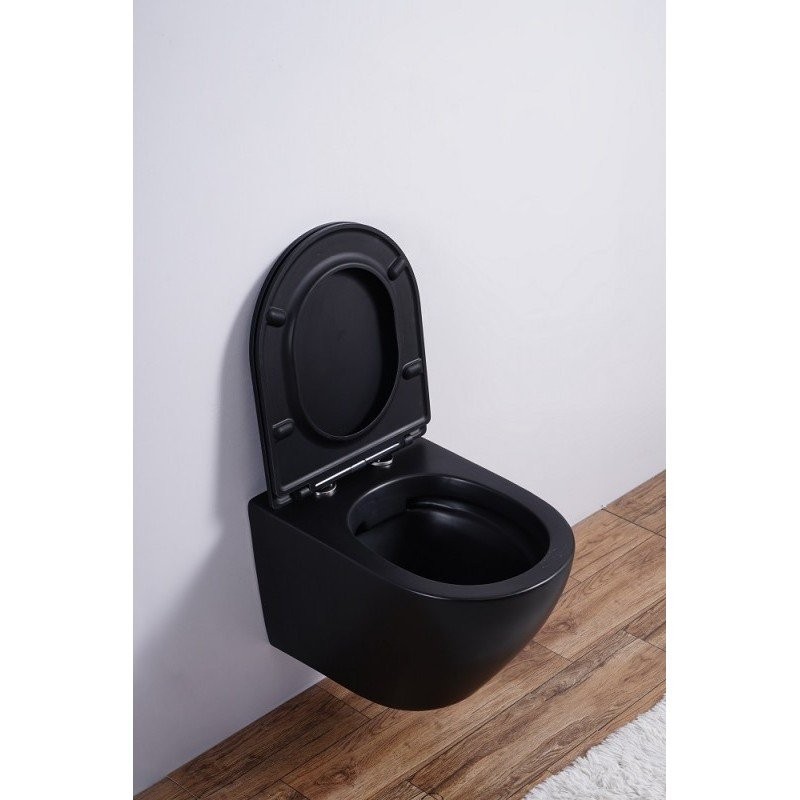 Комплект 3 в 1 Унитаз подвесной Esbano Azalea ESUPAZALBM + Инсталляция Fram + Кнопка ESINMTK60ST цвет сатин