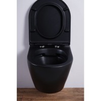 Комплект 3 в 1 Унитаз подвесной Esbano Azalea ESUPAZALBM + Инсталляция Fram + Кнопка ESINMTK60ST цвет сатин