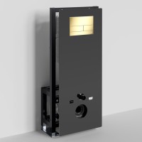 Система инсталляции для унитазов Wasserkraft Glan 66TLT.010.ME.BL.PG04 с кнопкой смыва золото