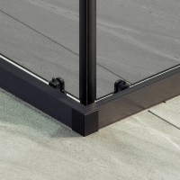 Душевой уголок Maybahglass MGY-1328-6 90х90 см, профиль матовый черный, стекло графит