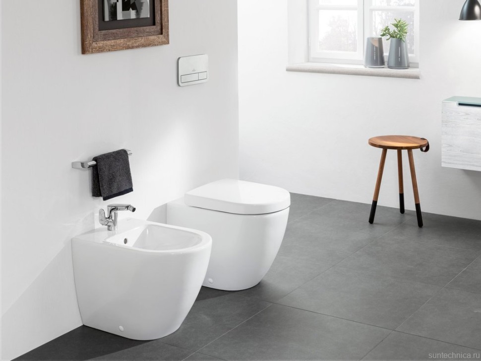 Унитаз приставной напольный Villeroy & Boch Subway 2.0 5602R0R1 alpin CeramicPlus