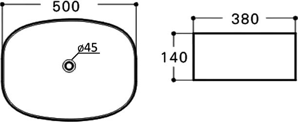 Тумба с раковиной Orange Line 60 подвесная, 2 ящика, матовая черная с раковиной B08-500W