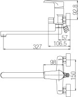 Смеситель с длинным изливом для ванны Paulmark Leipzig Leipzig Le111007 Смеситель с длинным изливом для ванны Paulmark Leipzig Leipzig Le111007