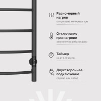 Полотенцесушитель электрический EWRIKA Сафо ПР 80х50, графит
