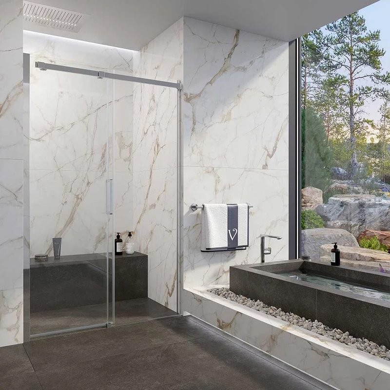 Душевая дверь в нишу Veconi Vianno VN-71 160 см,  профиль хром