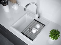 Мойка кухонная Paulmark Stepia + Step PM115051-WH+R375-BS белая