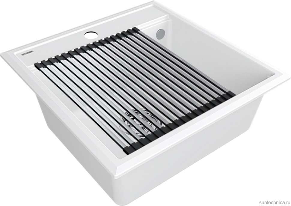 Мойка кухонная Paulmark Stepia + Step PM115051-WH+R375-BS белая
