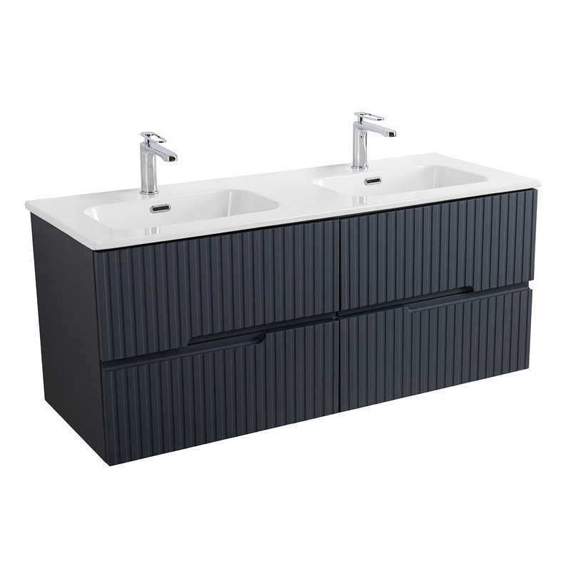 Мебель для ванной комнаты Cezares Duet 120 grafito, раковина Cezares CZR-8095-120-2 двойная