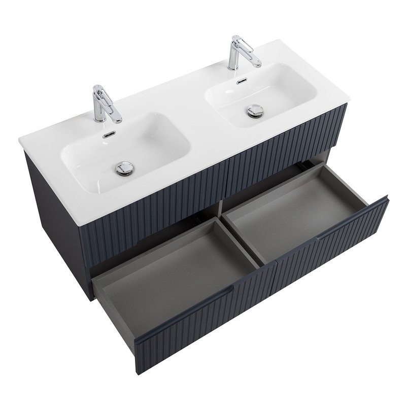 Мебель для ванной комнаты Cezares Duet 120 grafito, раковина Cezares CZR-8095-120-2 двойная