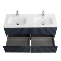 Мебель для ванной комнаты Cezares Duet 120 grafito, раковина Cezares CZR-8095-120-2 двойная