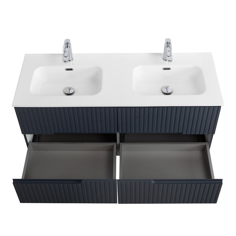 Мебель для ванной комнаты Cezares Duet 120 grafito, раковина Cezares CZR-8095-120-2 двойная