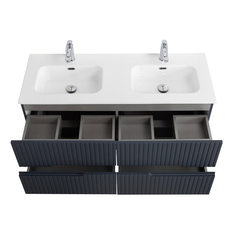 Мебель для ванной комнаты Cezares Duet 120 grafito, раковина Cezares CZR-8095-120-2 двойная