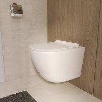 Унитаз подвесной BOND Oval F01-10 безободковый, с микролифтом, белый