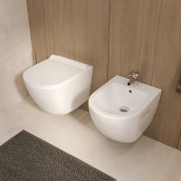 Унитаз подвесной BOND Oval F01-10 безободковый, с микролифтом, белый