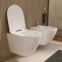 Унитаз подвесной BOND Oval F01-10 безободковый, с микролифтом, белый