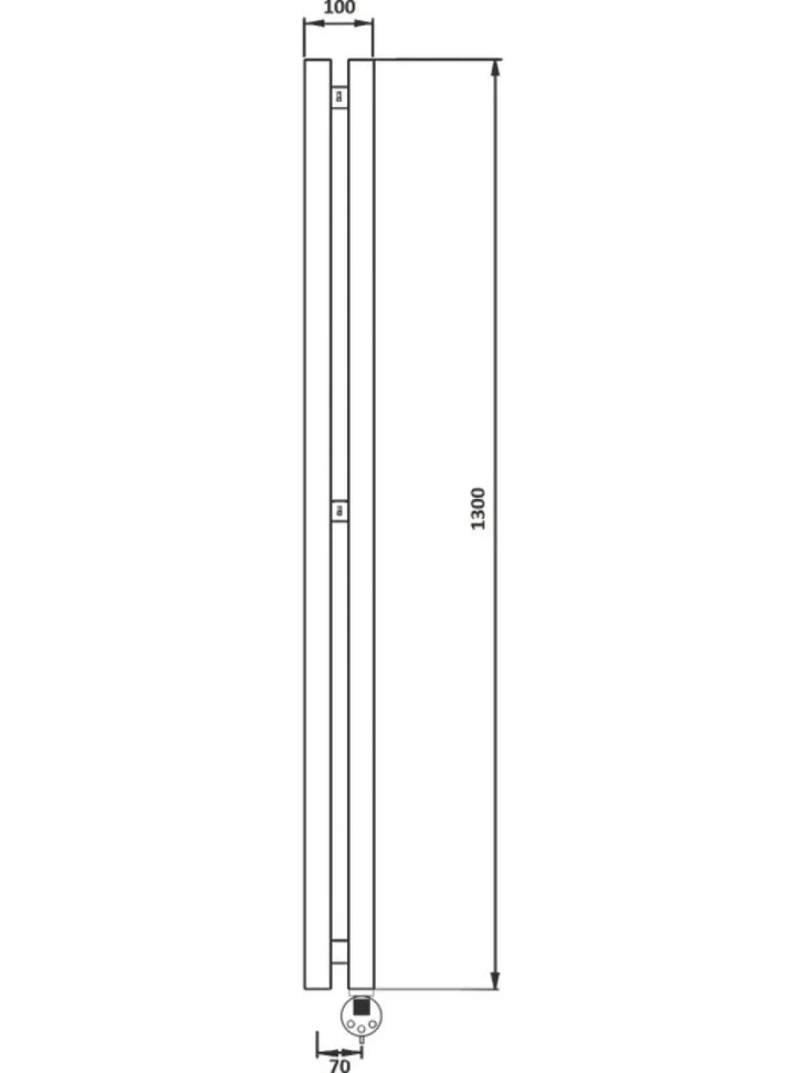 Полотенцесушитель электрический Secado Бергамо 2К 1300х70 130x10 см, подключение справа, хром, I-образный