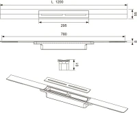 Душевой трап (лоток) TECE Drainprofile 671210 120 см хром Душевой трап (лоток) TECE Drainprofile 671210 120 см хром