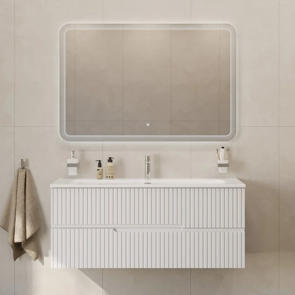 Мебель для ванной комнаты Cezares Duet 120 bianco opaco, раковина Cezares CZR-8073-120