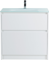 Тумба с раковиной BelBagno Kraft 80 напольная, bianco opaco, раковина BB810/465-LV-VTR-BO