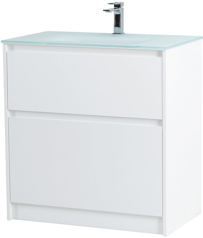 Тумба с раковиной BelBagno Kraft 80 напольная, bianco opaco, раковина BB810/465-LV-VTR-BO