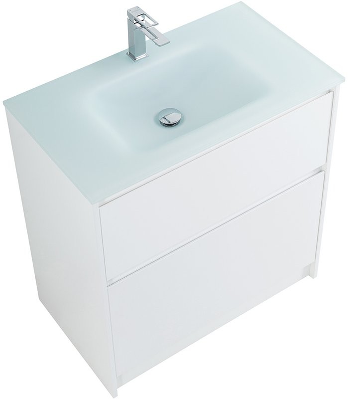 Тумба с раковиной BelBagno Kraft 80 напольная, bianco opaco, раковина BB810/465-LV-VTR-BO