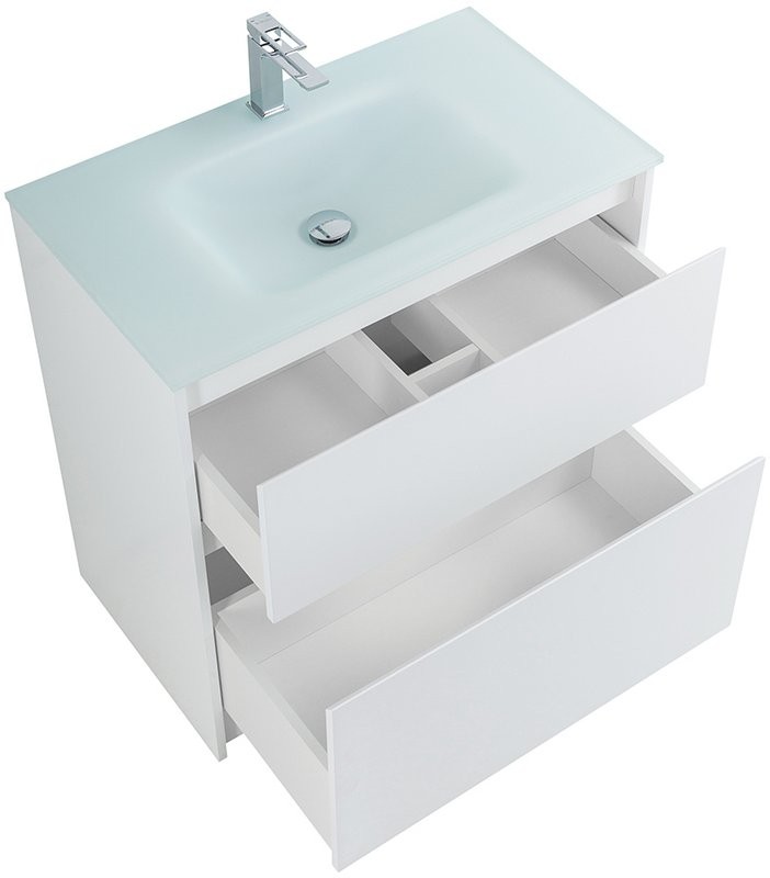 Тумба с раковиной BelBagno Kraft 80 напольная, bianco opaco, раковина BB810/465-LV-VTR-BO