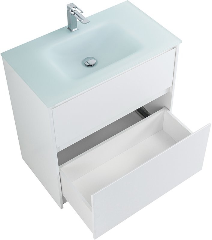 Тумба с раковиной BelBagno Kraft 80 напольная, bianco opaco, раковина BB810/465-LV-VTR-BO