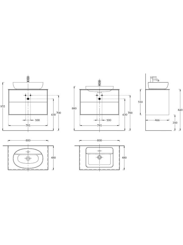 Тумба с раковиной KERAMA MARAZZI Plaza Modern 80 подвесная, дуб виченца