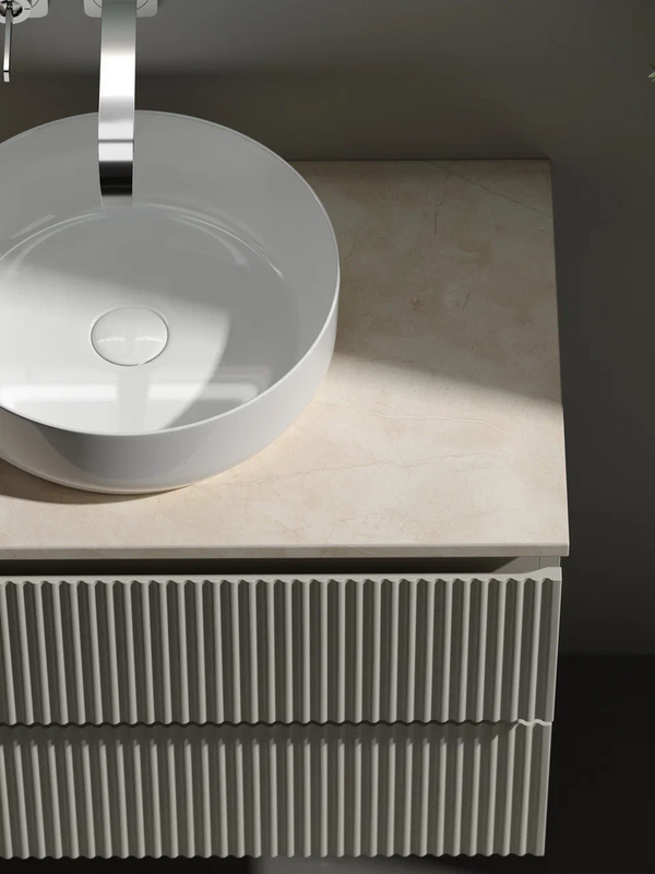 Тумба под раковину со столешницей Sancos Snob R 80 beige soft, столешница бежевая