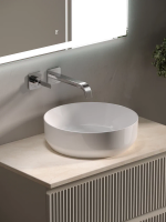 Тумба под раковину со столешницей Sancos Snob R 80 beige soft, столешница бежевая