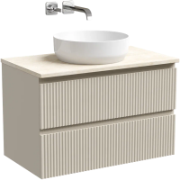 Тумба под раковину со столешницей Sancos Snob R 80 beige soft, столешница бежевая