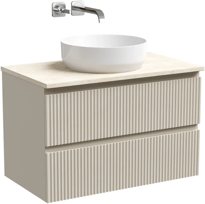 Тумба под раковину со столешницей Sancos Snob R 80 beige soft, столешница бежевая