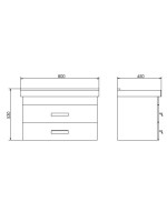 Тумба с раковиной Comforty Никосия 80П подвесная, белый глянец