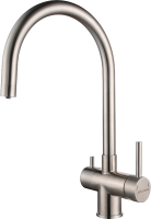 Смеситель для кухни Paulmark Heller He213218-SS нержавеющая сталь