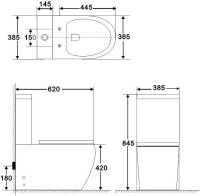 Унитаз-компакт напольный BelBagno Amanda BB051CPR безободковый, крышка BB870SC с микролифтом, бачок BB051T