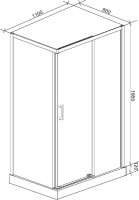 Душевой уголок Ceruttispa Vito 110B R 110х80, профиль черный