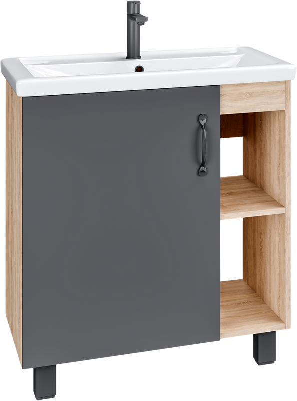 Тумба под раковину Grossman Флай 70 дуб сонома, серая