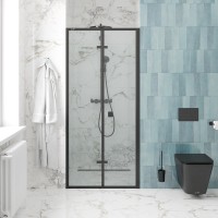 Душевая дверь в нишу Ceruttispa Bella D101B 100 см, профиль черный