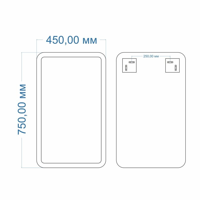 Зеркало MIXLINE "Неро" 450*750 (ШВ) гравировка