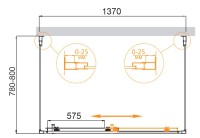Душевой уголок Cezares Molveno AH-12 140х80 см, профиль хром, стекло прозрачное