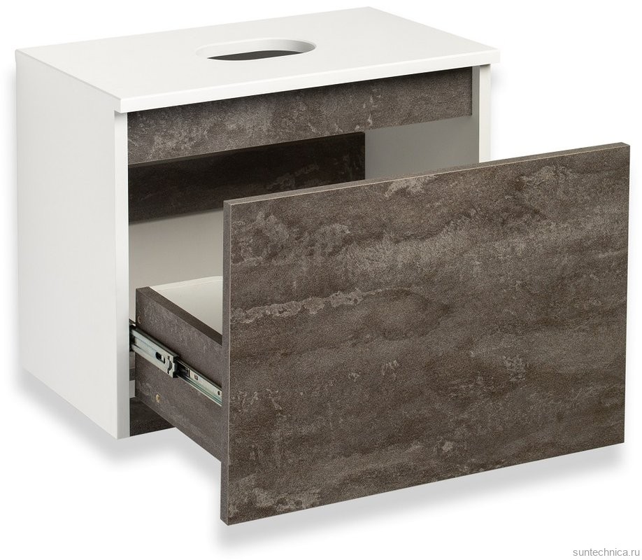 Мебель для ванной комнаты Runo Бари 50 железный камень, раковина Uno 25