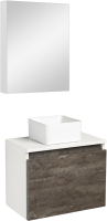 Мебель для ванной комнаты Runo Бари 50 железный камень, раковина Uno 25