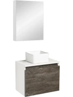 Мебель для ванной комнаты Runo Бари 50 железный камень, раковина Uno 25