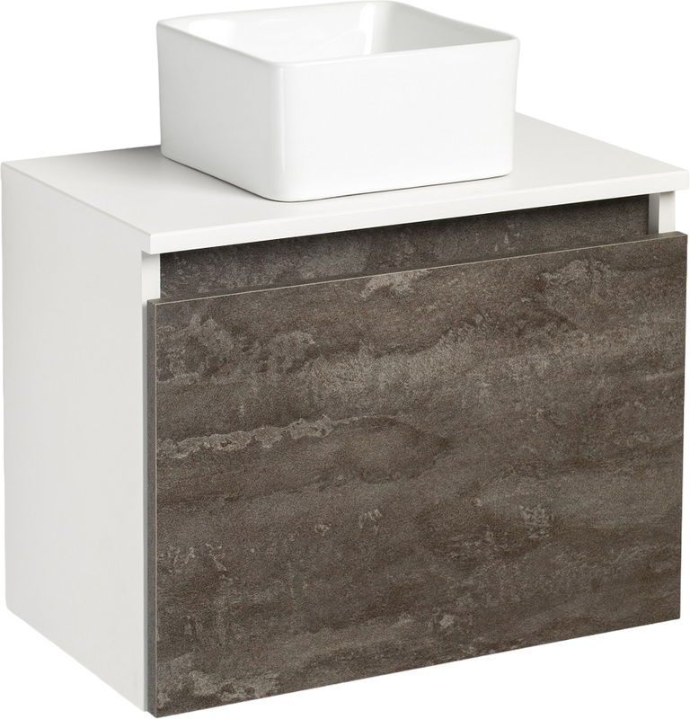 Мебель для ванной комнаты Runo Бари 50 железный камень, раковина Uno 25