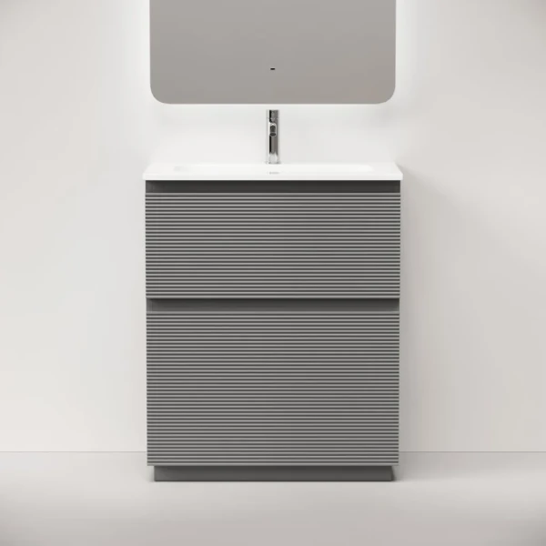 Тумба с раковиной Sancos Folk Floor 70 напольная, ergraut soft, раковина CN7031